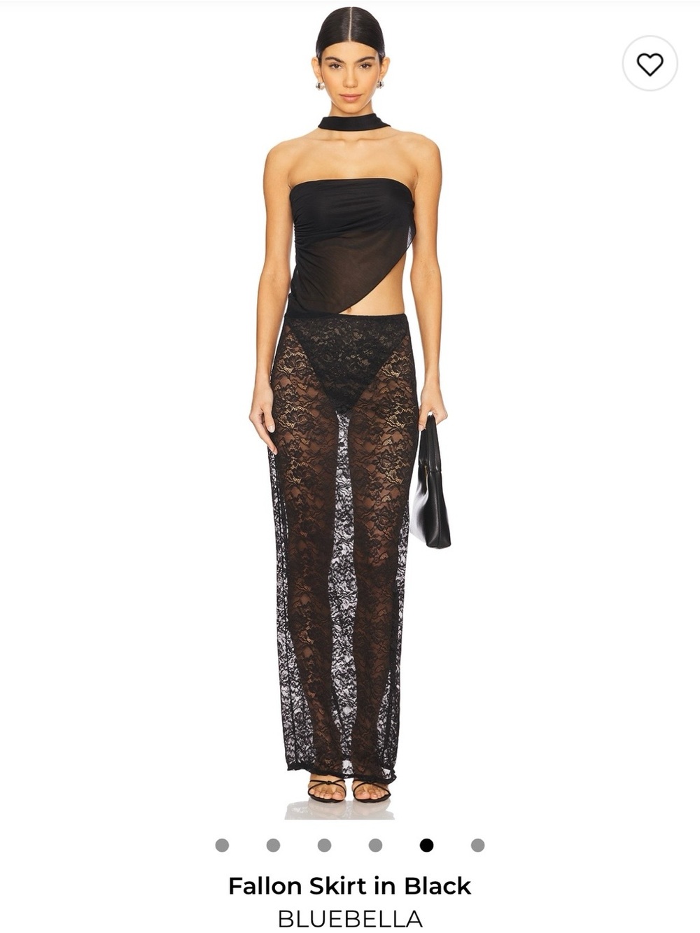 Bluebella Sheer Black Lace Maxi Skirt
